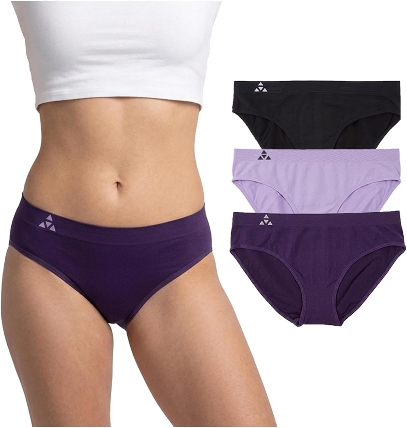 Balanced Tech Moisture Wicking Underwear for Women, Seamless Workout Hipster Brief Bikini Panties