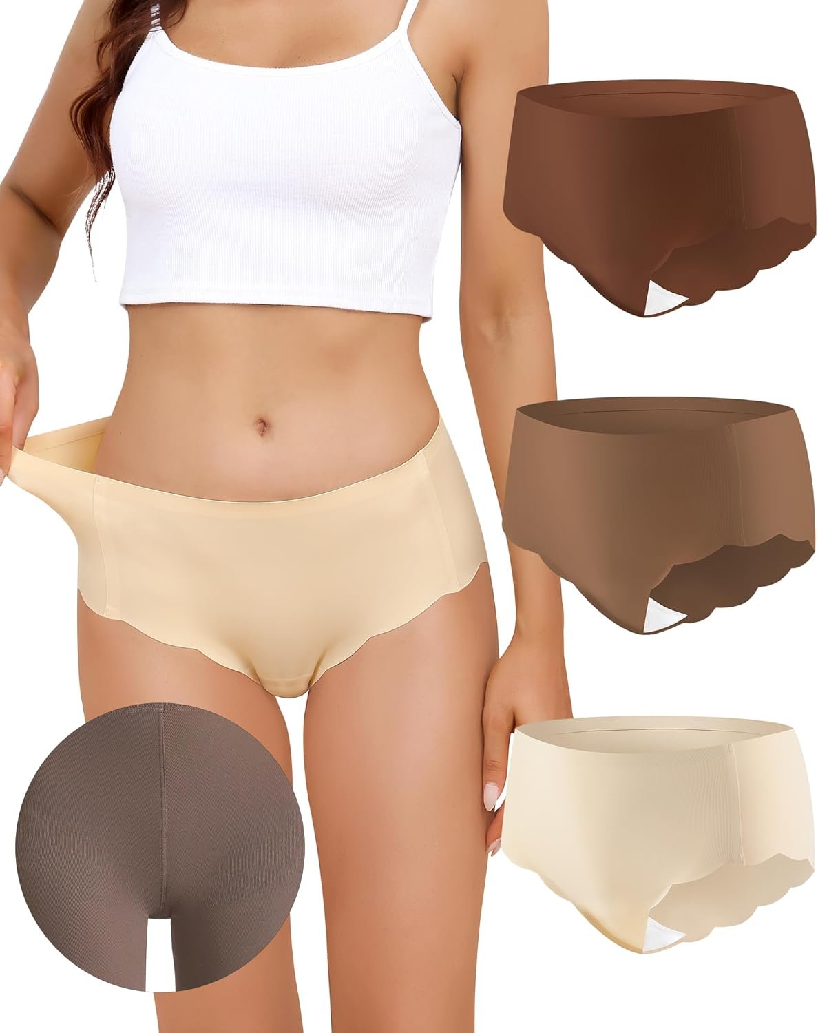 LEVAO Camel Proof Seamless Underwear No Panty Lines No Show Womens Active Underwear Breathable for Leggings Workout Yoga