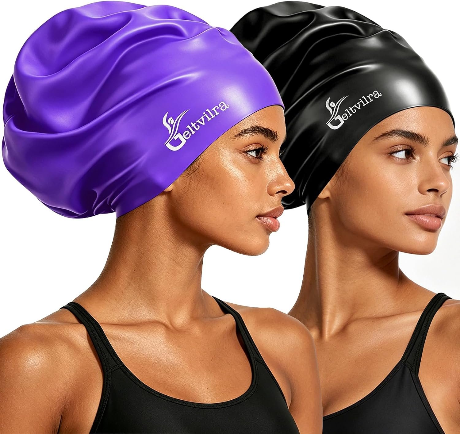 Extra Large Swim Cap for Braids and Dreadlocks Women Men Silicone Swimming Cap for Long Thick Curly Weaves Afro Hair Extensions