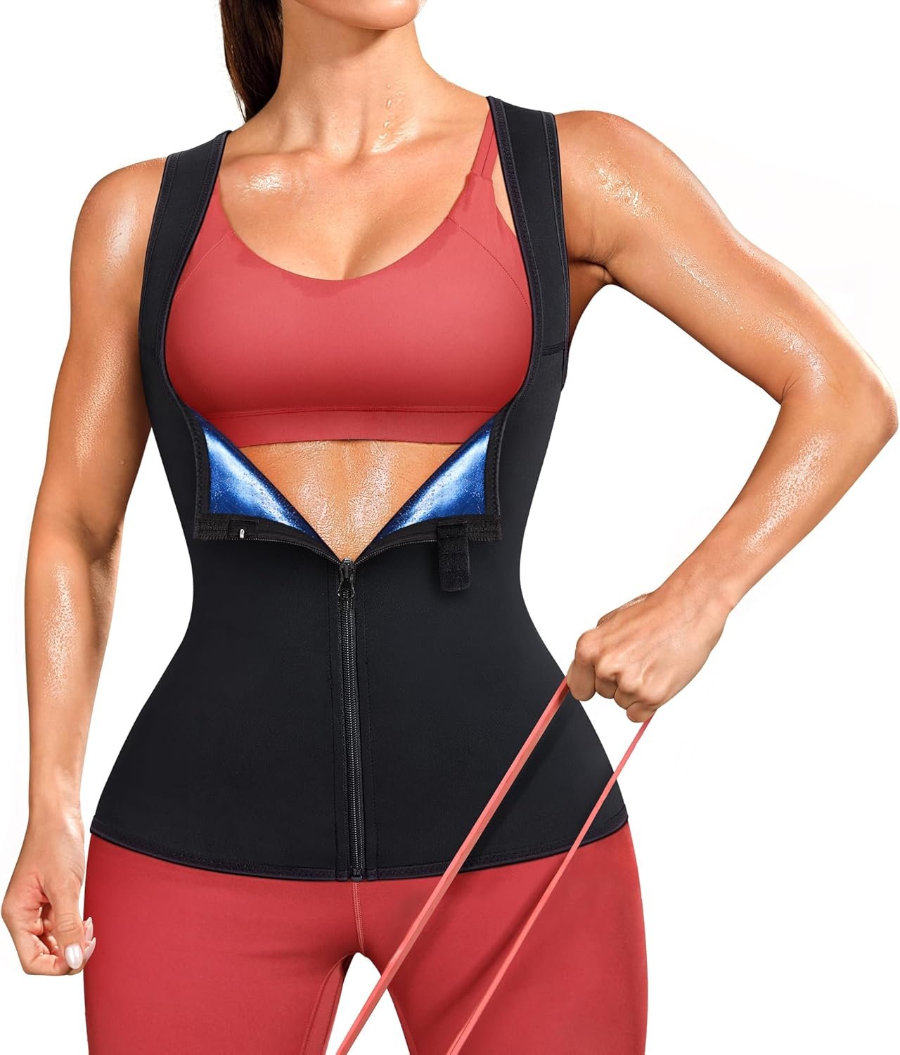 Junlan Waist Trainer for Women – Sauna Suit Sweat Vest Waist Trimmer for Working Out