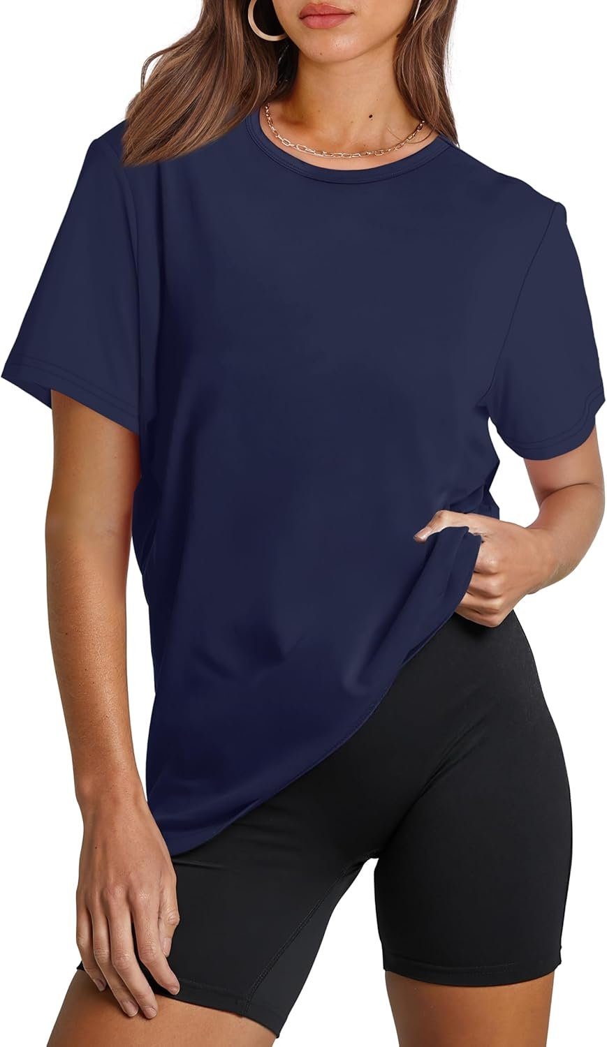 OFEEFAN Workout Tops for Women UPF 50+ Breathable Quick Dry Loose Fit T Shirt Outdoor Yoga Running Hiking Gym Tee Top
