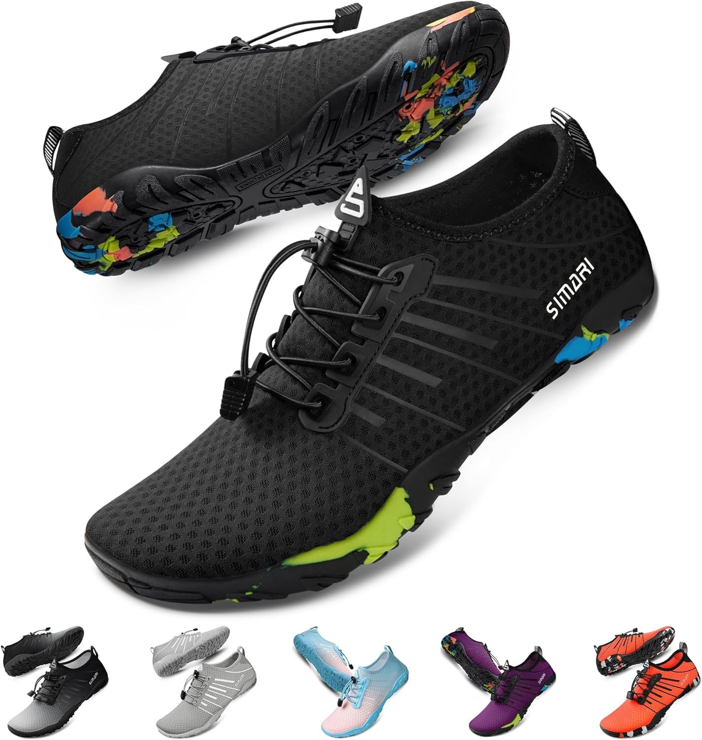 SIMARI Water Shoes for Women Men – Barefoot Quick-Dry Aqua Socks | Lightweight Swim Shoes for Surfing, Swimming, Beach Sports, Kayaking, Diving | Non-Slip Design