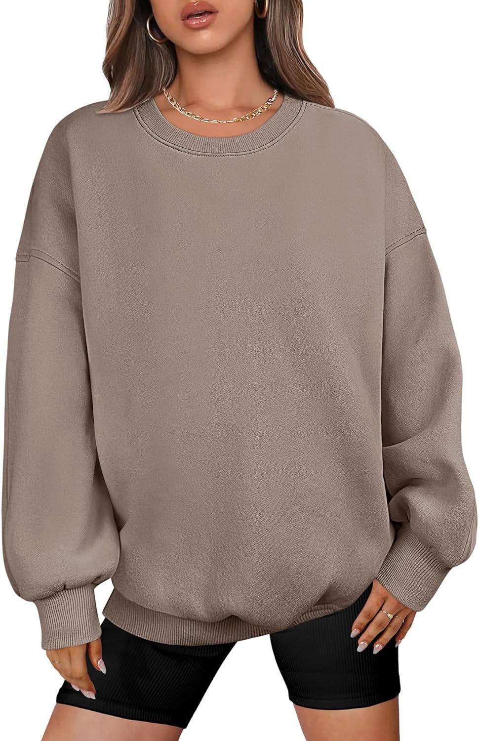 ANRABESS Oversized Sweatshirt for Women Crewneck Y2K Hoodies Fleece Casual Comfy Pullover Top Fall Outfits Clothes 2026