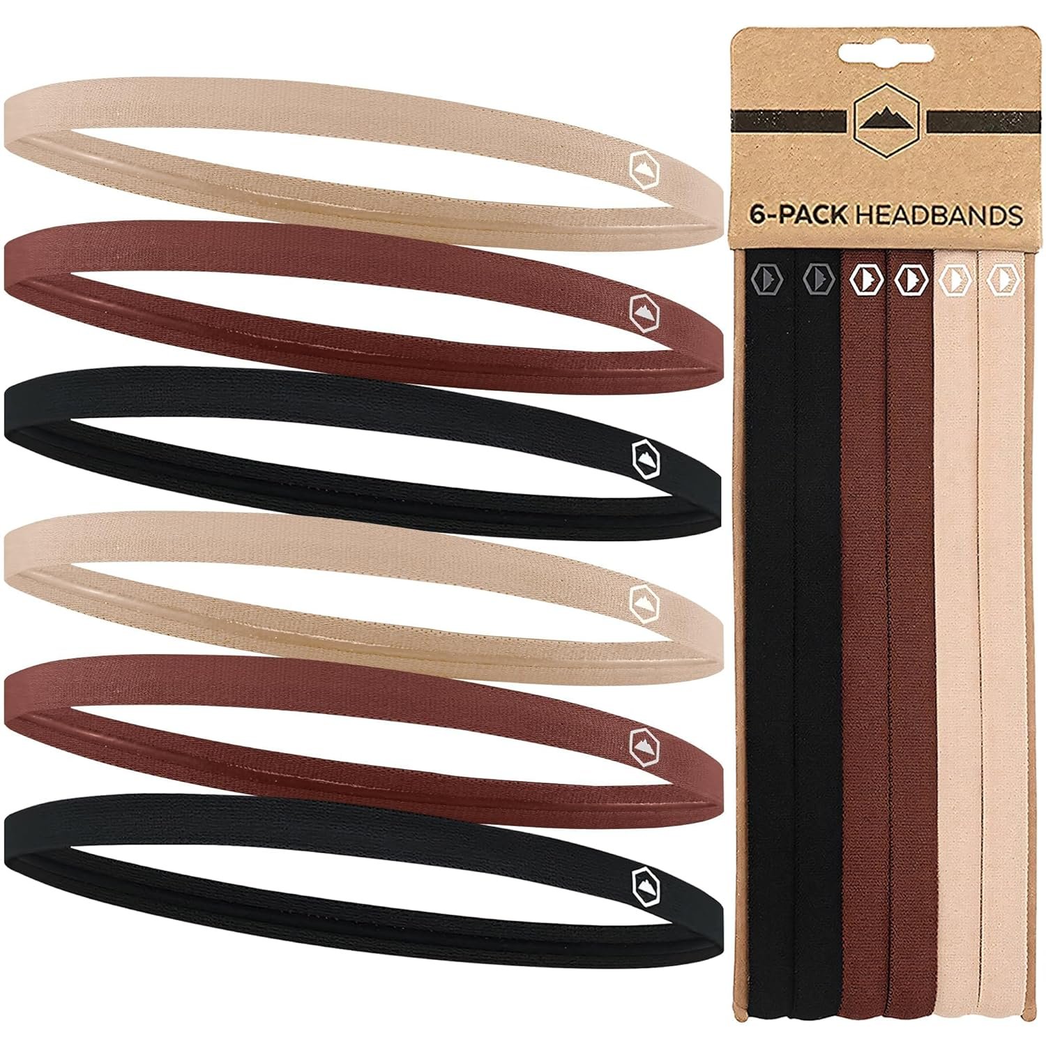 Tough Headwear Thin Elastic Headbands – Sports Headbands for Women & Men – Mens Workout Headband – Running or Soccer Headband