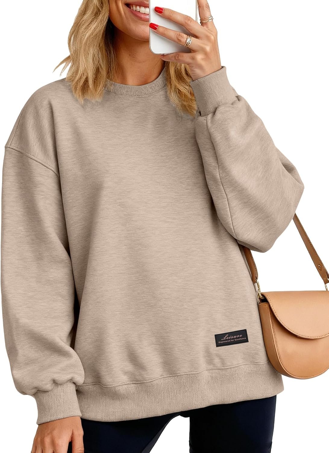 Womens Oversized Sweatshirt, Crewneck Pullover Long Sleeve Sweatshirt for Women Fall&Winter Tops 2025