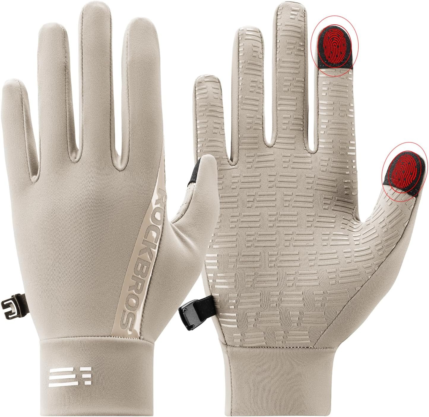 ROCKBROS Thin Womens Winter Gloves for Running Driving Cycling – Inner Graphene Coating Lightweight Anti-Slip Touch Screen Road Bicycle Gloves for Outdoor