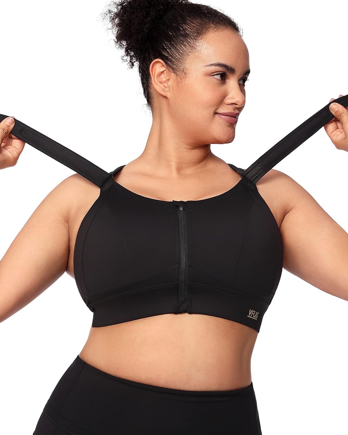 Zip Front Adjustable High Impact Sports Bras for Women Large Breasts Full Coverage Workout Running Removable Pads