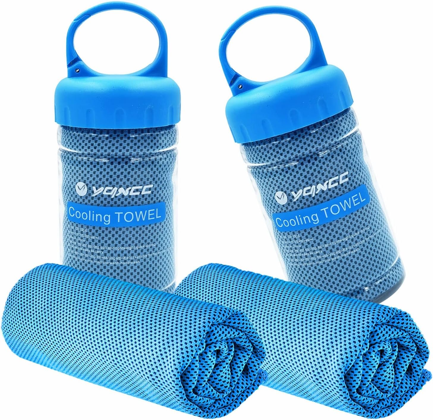 YQXCC Cooling Towel | 2 Pack 47″x12″ | Ice Cool for Neck | Soft Breathable Microfiber Chilly | for Yoga, Golf, Gym, Camping, Running, Workout & More Activities