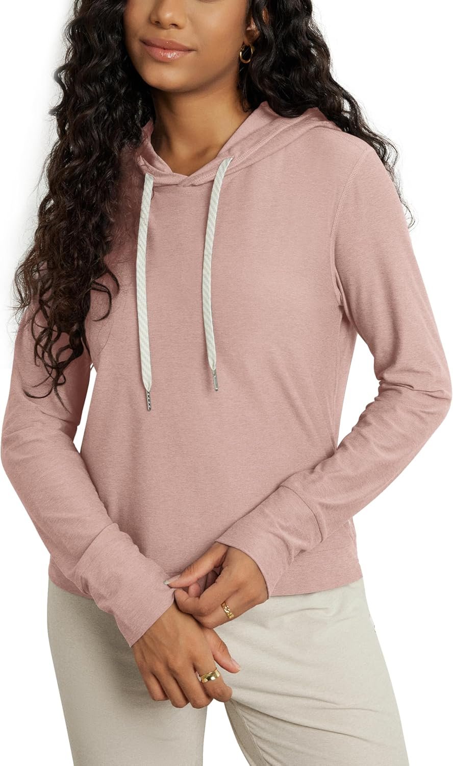 ODODOS Women’s Essential Hoodie – Ultra Soft odSTRATUM Tech Pullover UPF 50+ Moisture Wicking Long Sleeve Top