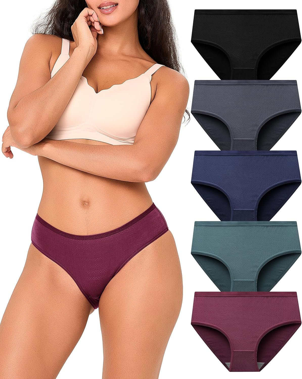 BAMBOO COOL Womens Underwear Breathable Mesh Moisture-Wicking Briefs, Soft & Lightweight Panties
