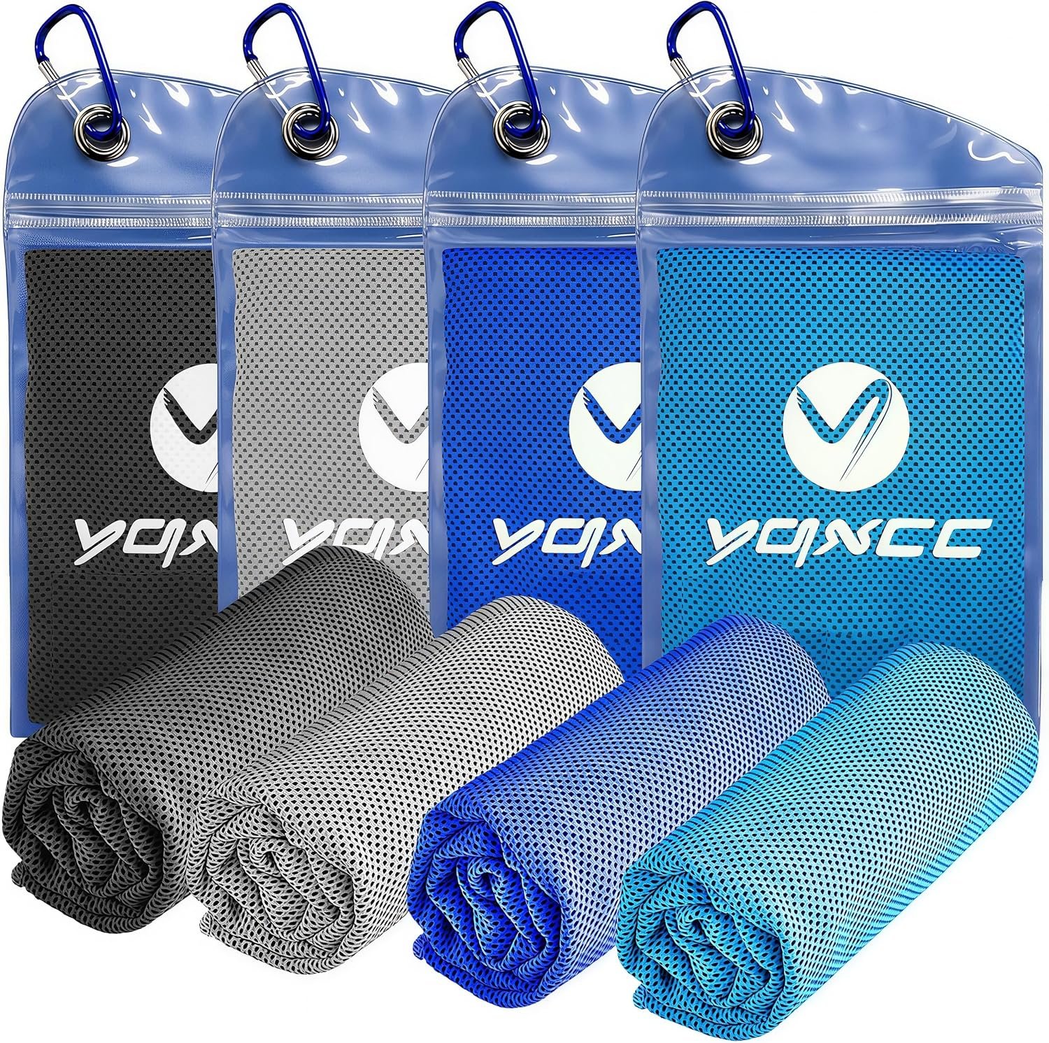 YQXCC Cooling Towels | 4 Pack 40″x12″ | Cool for Neck | Microfiber Soft Breathable Chilly for Sports, Yoga, Golf, Gym, Camping, Running, Workout & More Activities